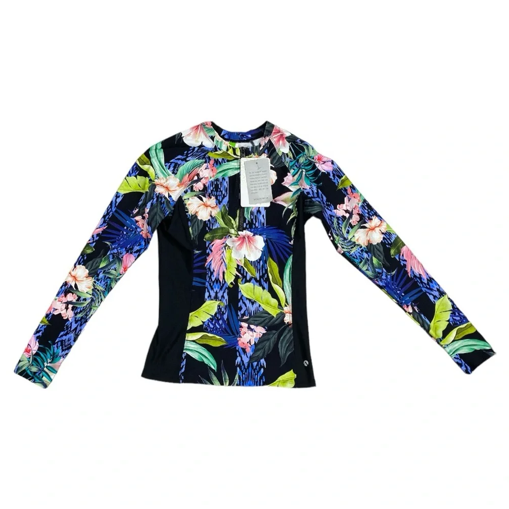 NWT Next Long Sleeve Surf Shirt in Native Palms Size Small